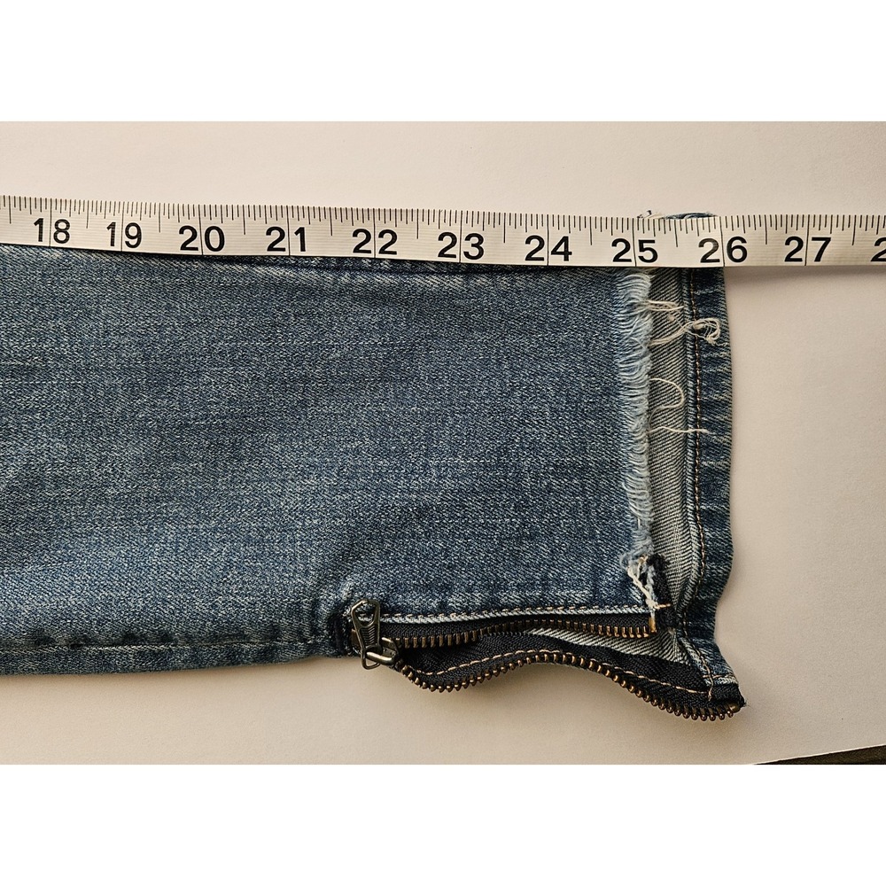 Miss Me Ankle Zip Skinny Jeans 27 Blue Whiskering Stretch 28x26 Casual Comfort - Picture 10 of 13